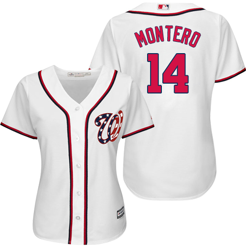 Nationals #14 Miguel Montero White Home Women's Stitched MLB Jersey